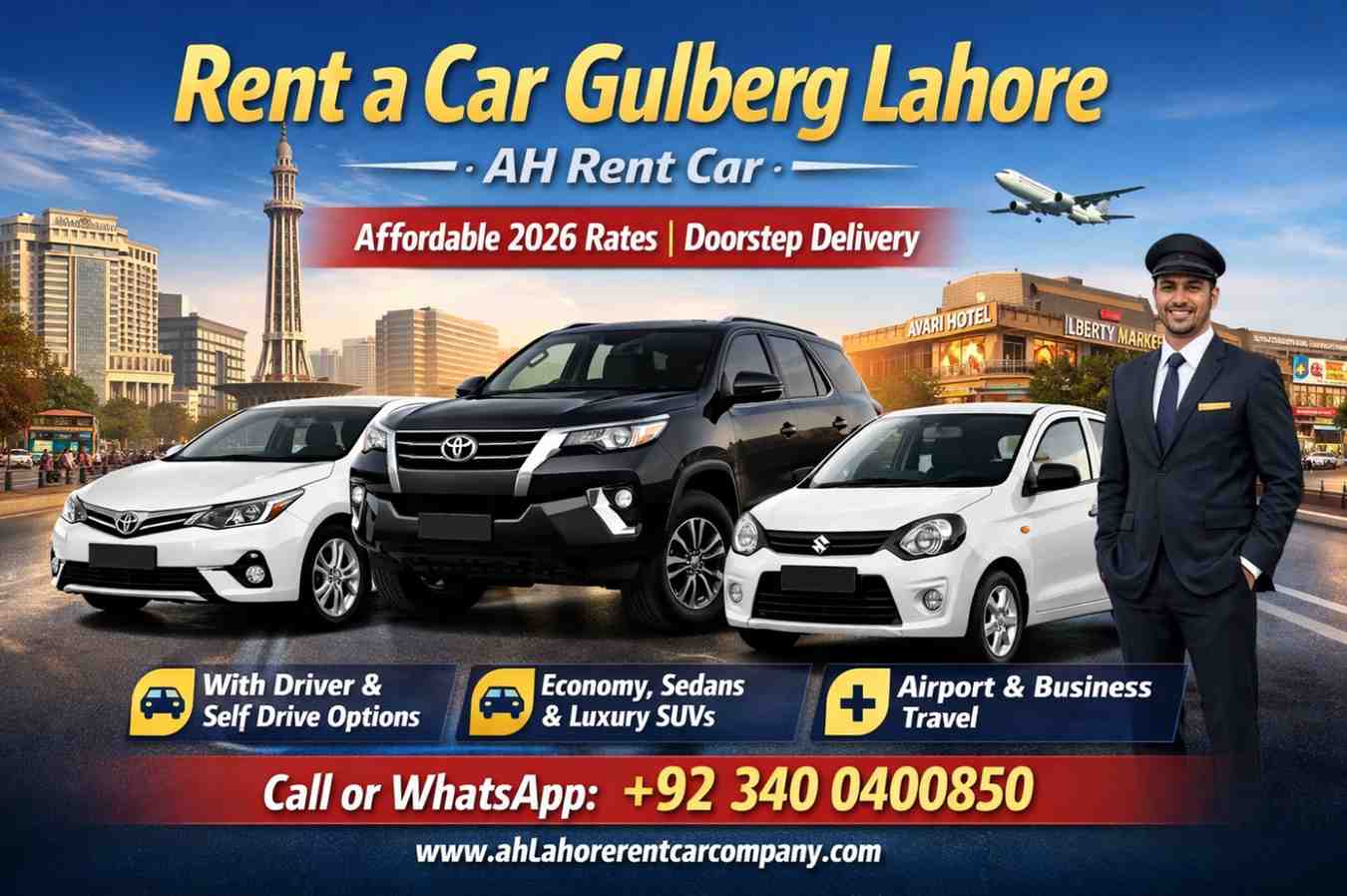 rent a car Gulberg Lahore