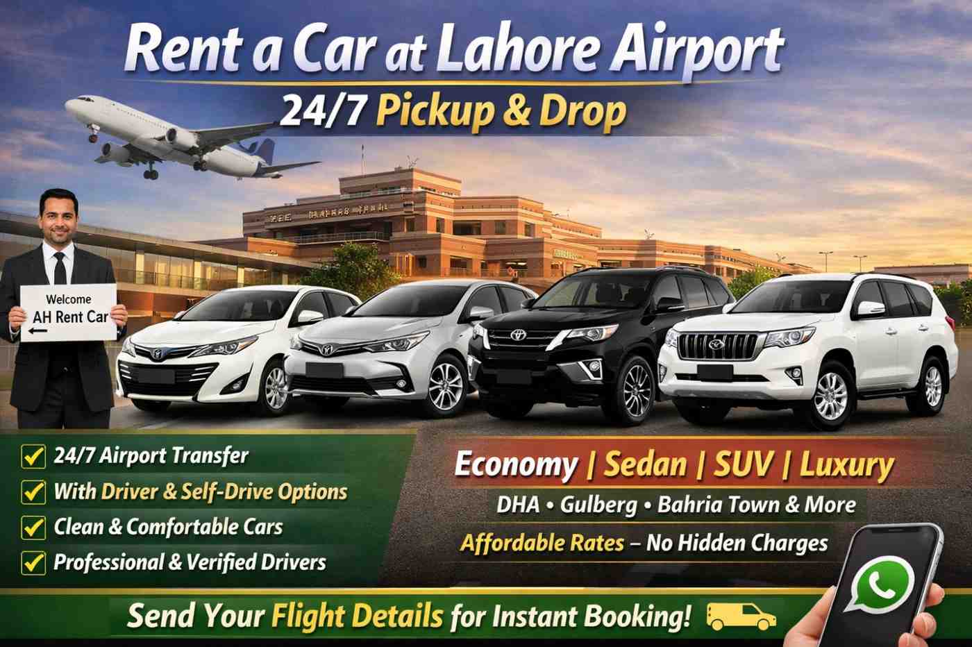 Rent a car Lahore Airport